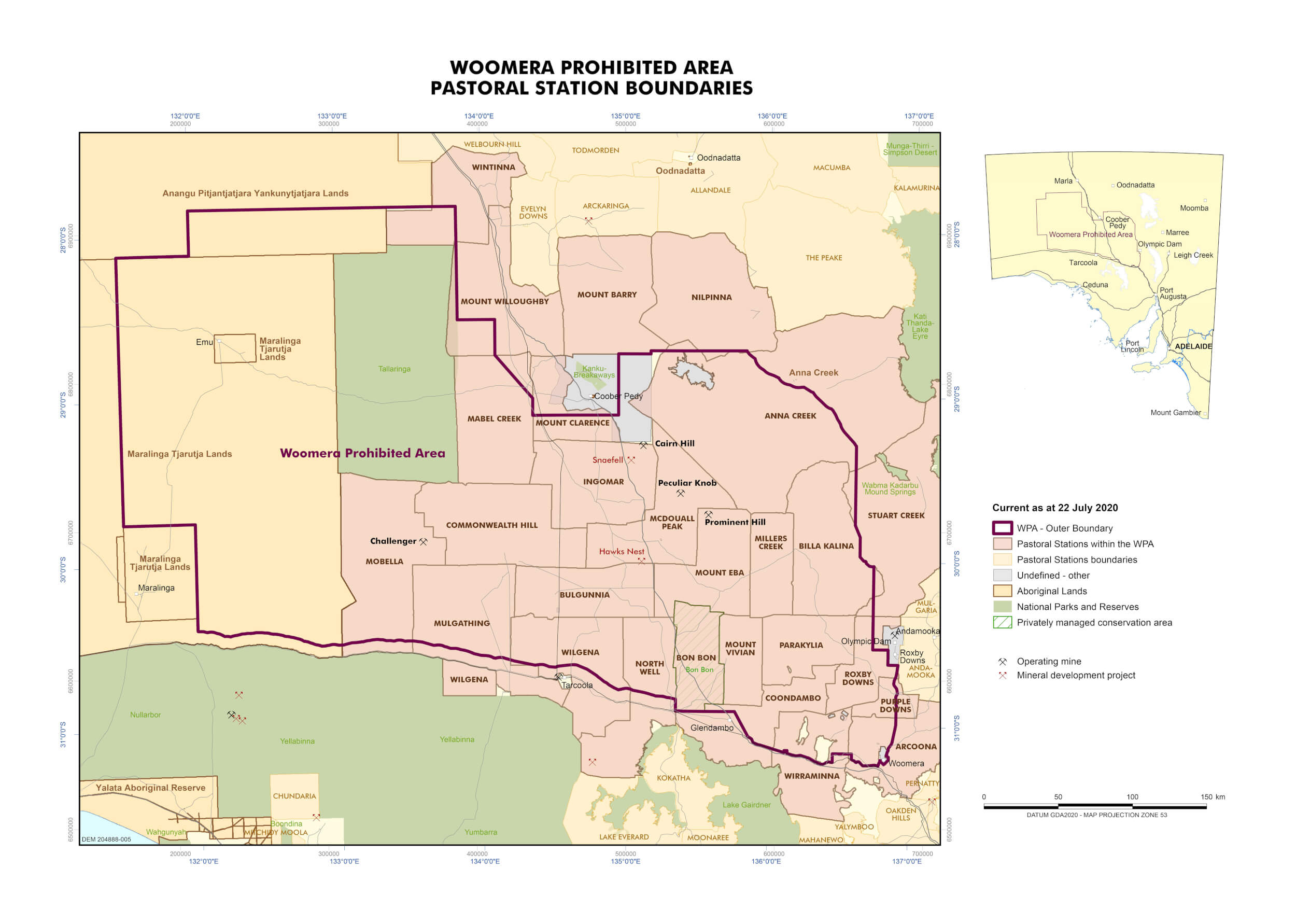 Maps of the Woomera Prohibited Area Defence Activities Defence